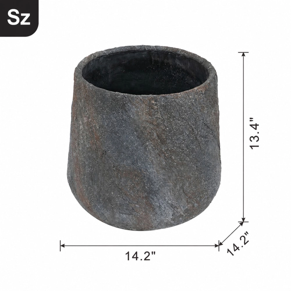 WOW PIONEER Solid Cement Round Garden Planter
