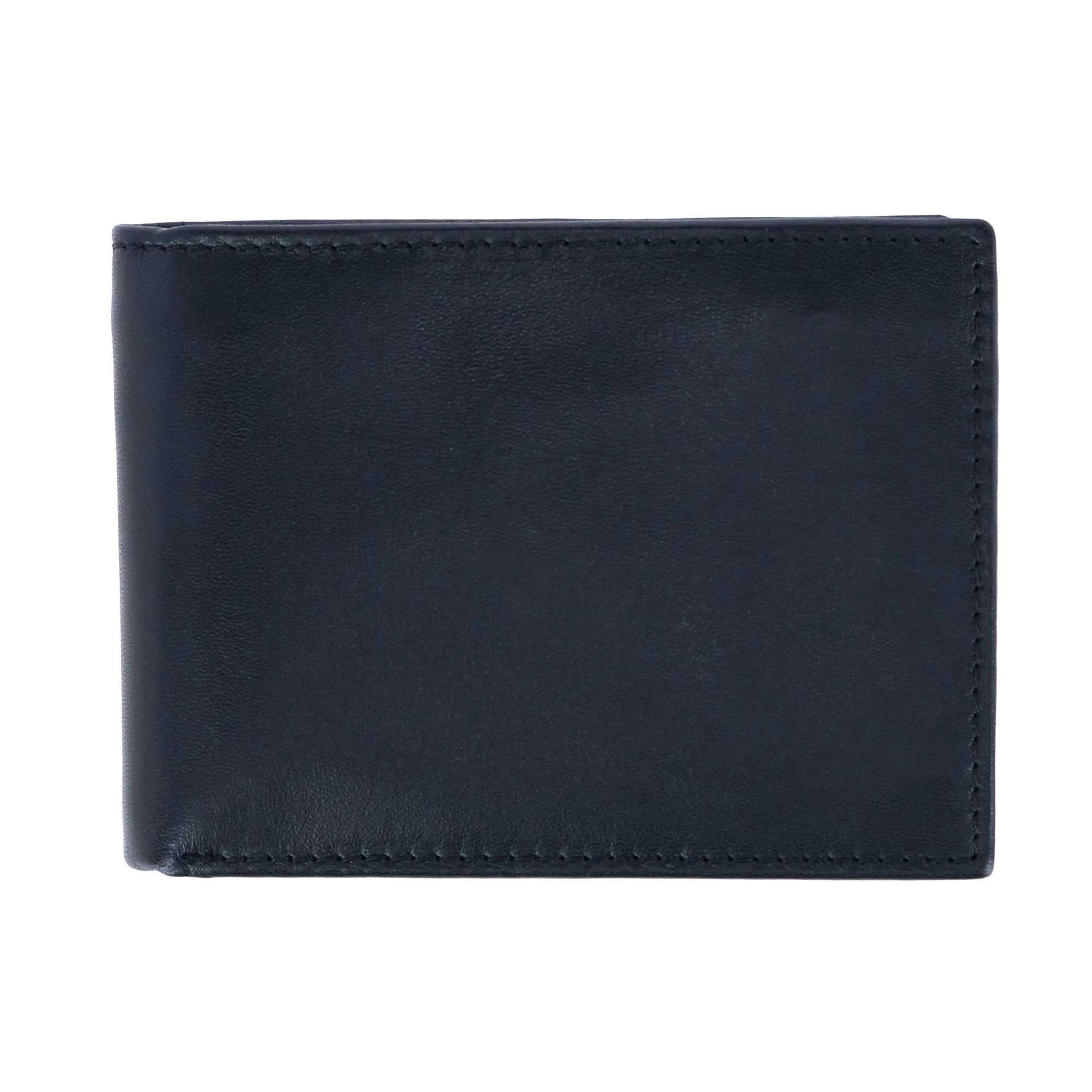DOPP Men's Leather Dopp RFID Convertible Bifold Wallet with Snap Coin Pouch
