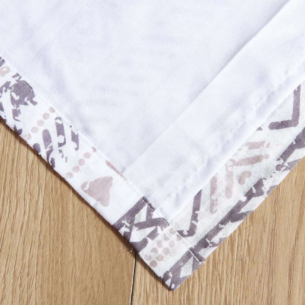 Greenland Home Fashions Barefoot Bungalow Denmark Simple Geometric Window Panel and Tie Back 4PC Set 42"X84" Ivory