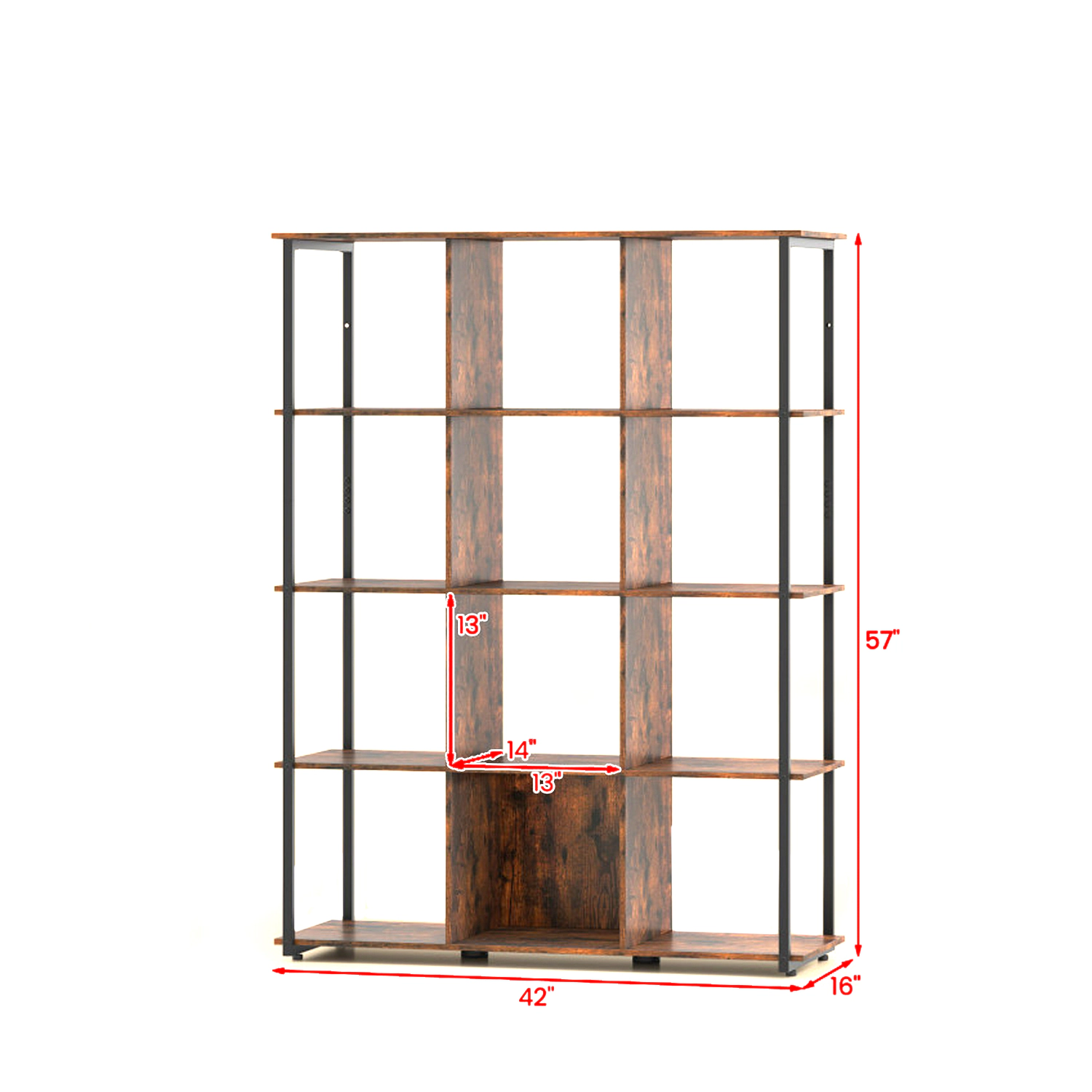 Hivvago Spacious 12-Cube Display Shelf with Wall Anchors for Secure Placement