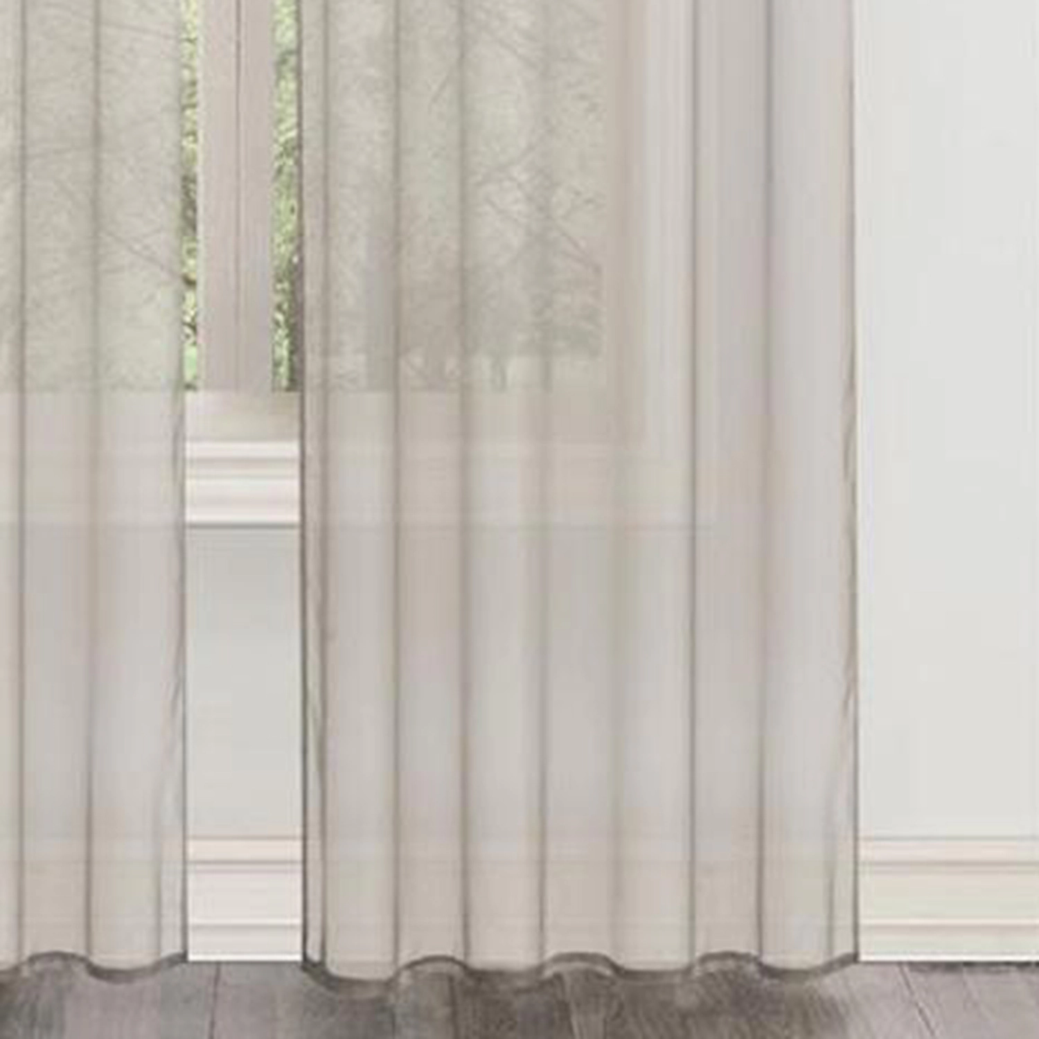RT Designers Collection Celine Sheer 55 x 90 in. Rod Pocket Curtain Panel Silver