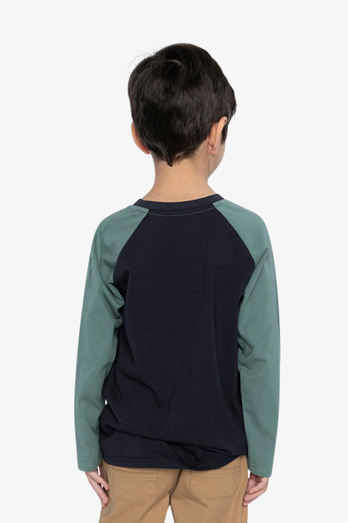 Deux par Deux Boys Raglan T-Shirt with Bear Graphic