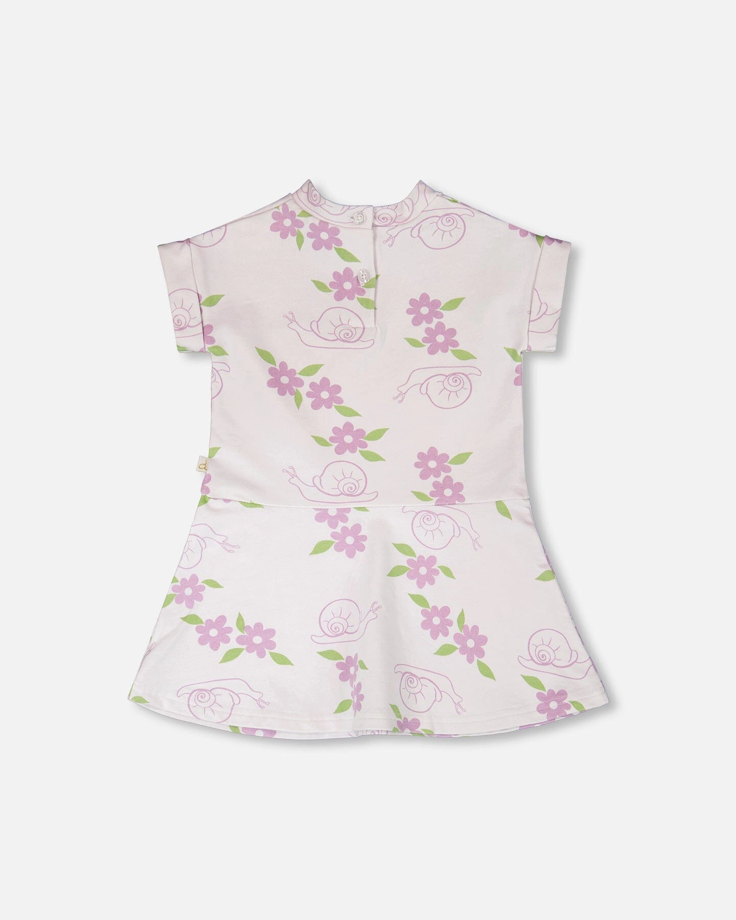 Deux par Deux Girls French Terry Dress Snails Print