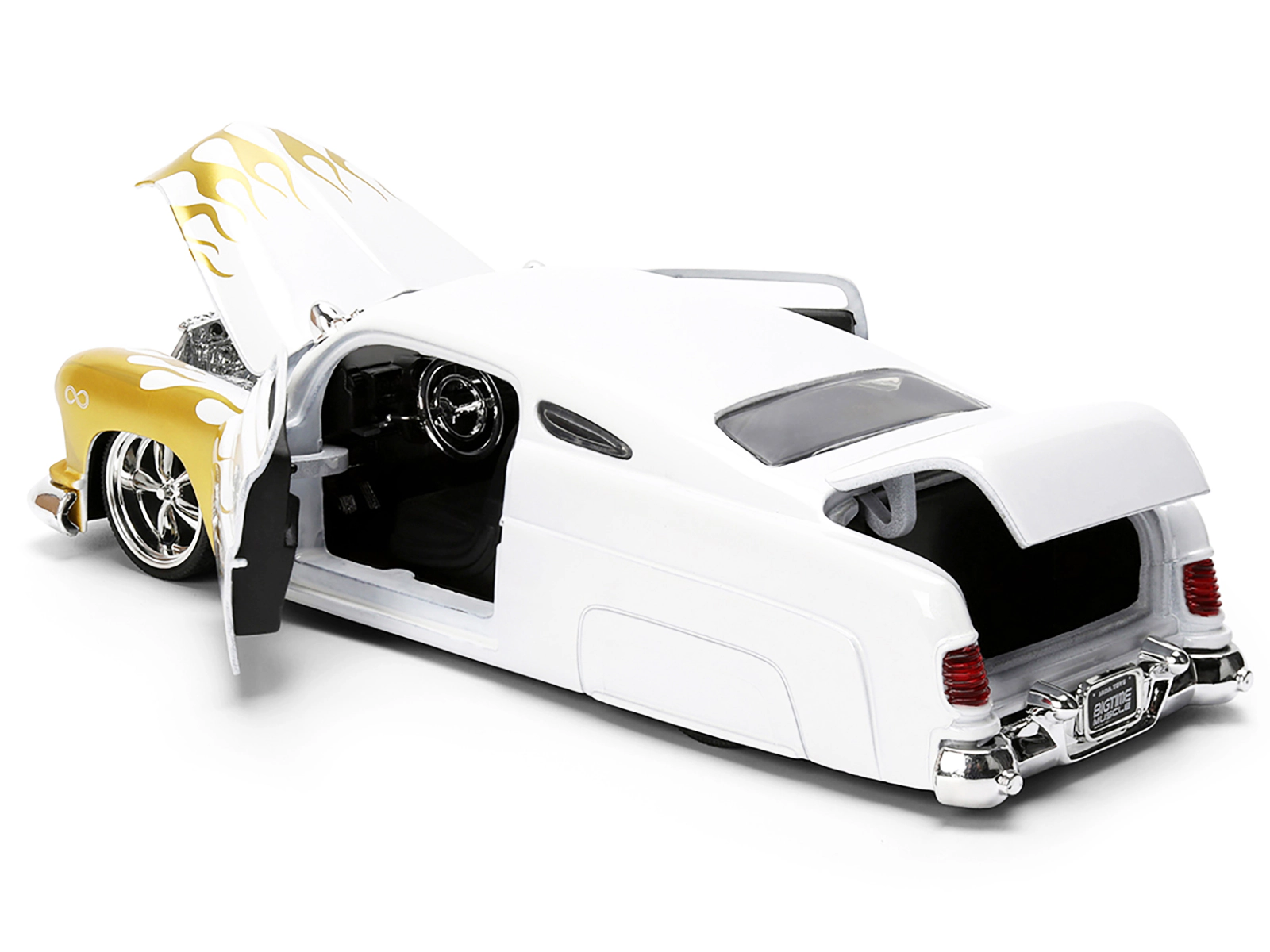 Jada 1951 Mercury Coupe White with Gold Flames "Bigtime Muscle" Series 1/24 Diecast Model Car by Jada