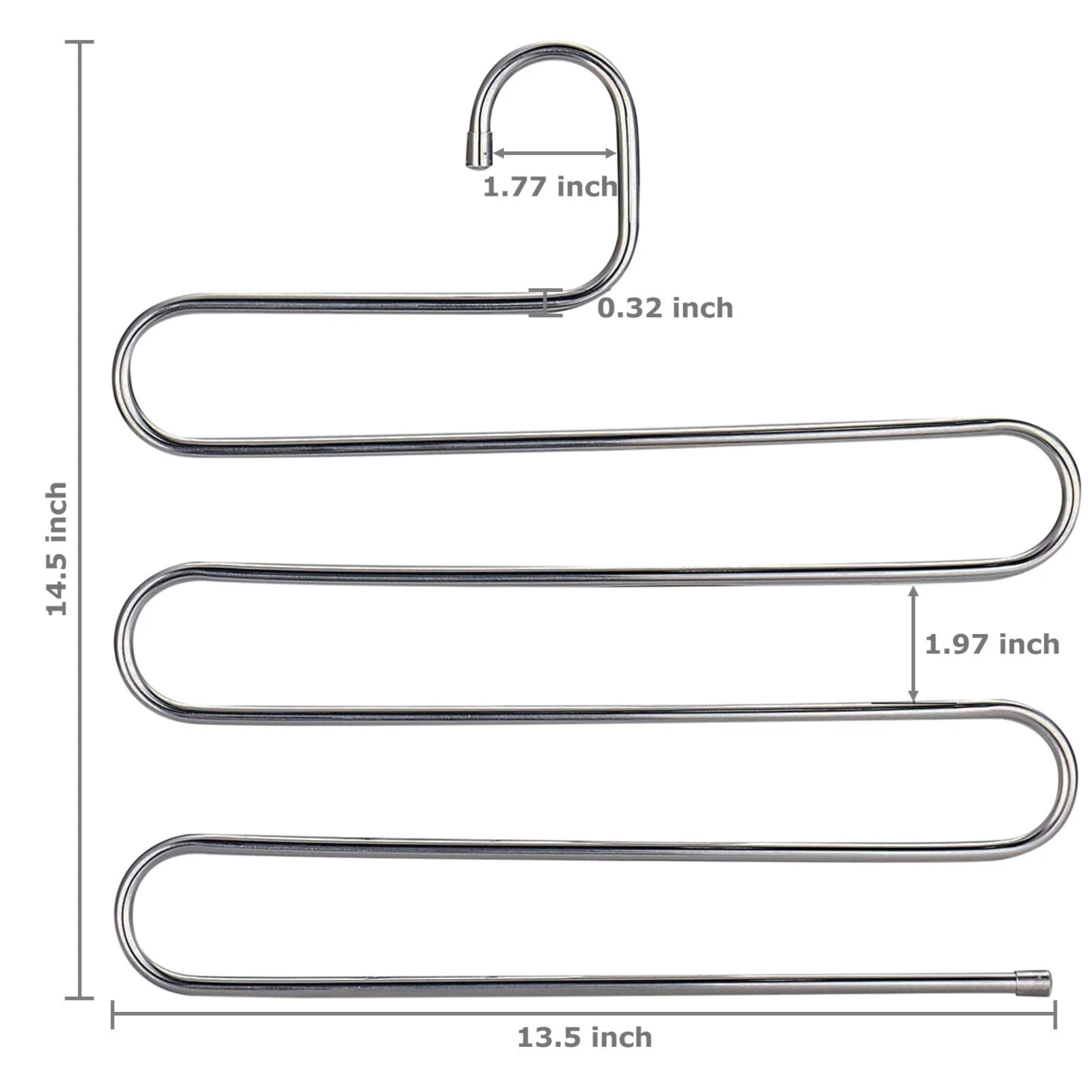 Home Collection 5 Layer S Shape Stainless Steel Trouser Hanger Space Saver