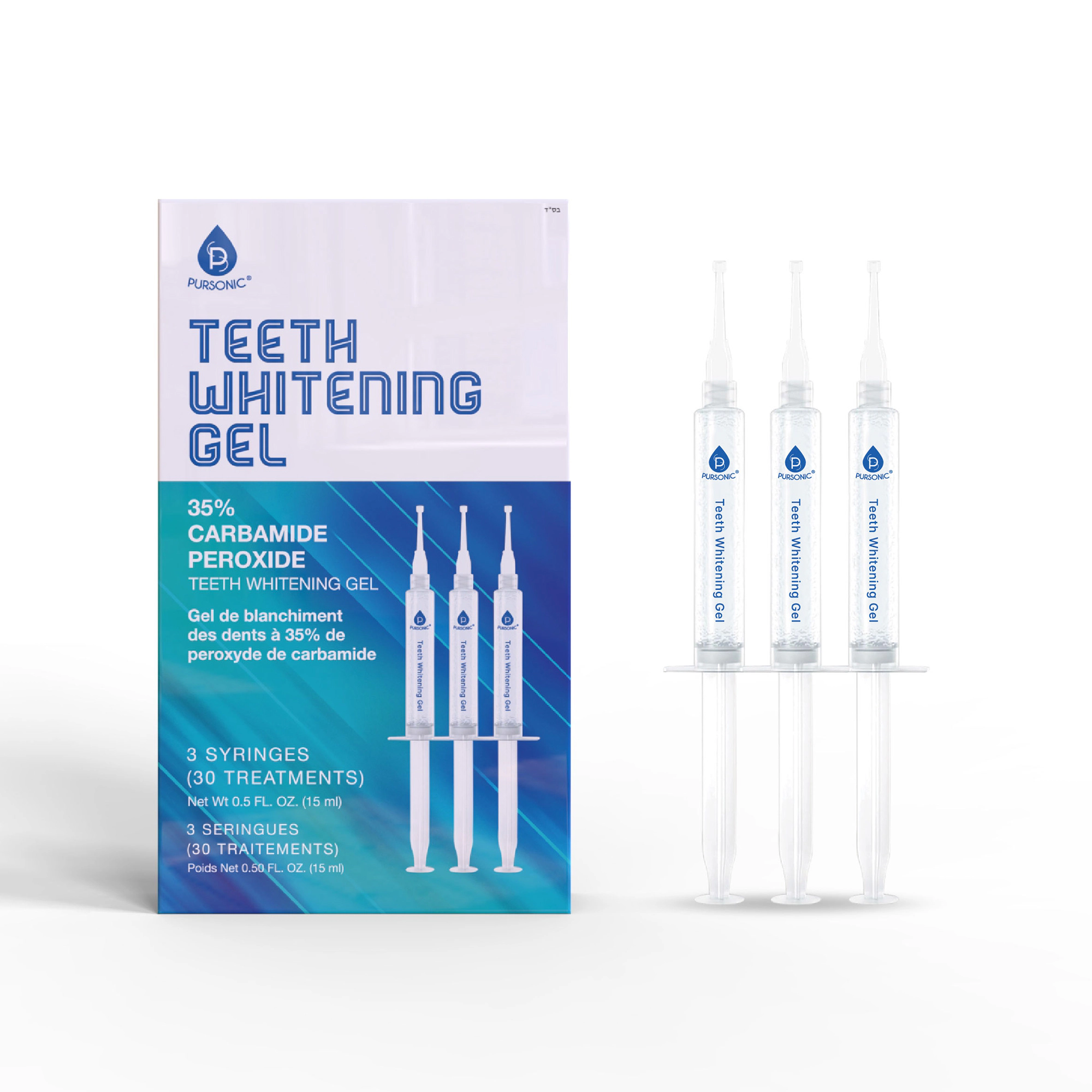 Pursonic Unisex Professional Strength Teeth Whitening Gel