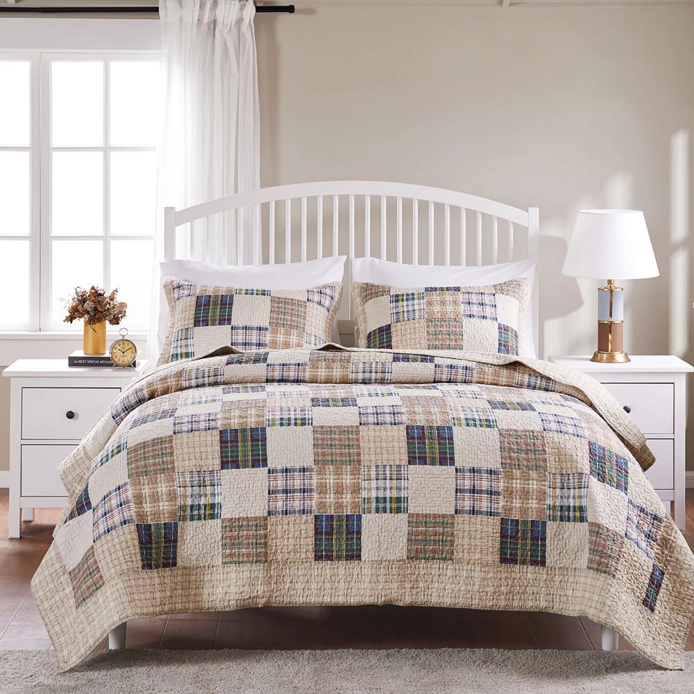 Greenland Home Fashion Oxford Quilt And Pillow Sham Set 3 Piece