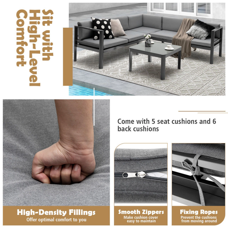Hivvago 3 Pieces Aluminum Patio Furniture Set With 6-Level Adjustable Backrest