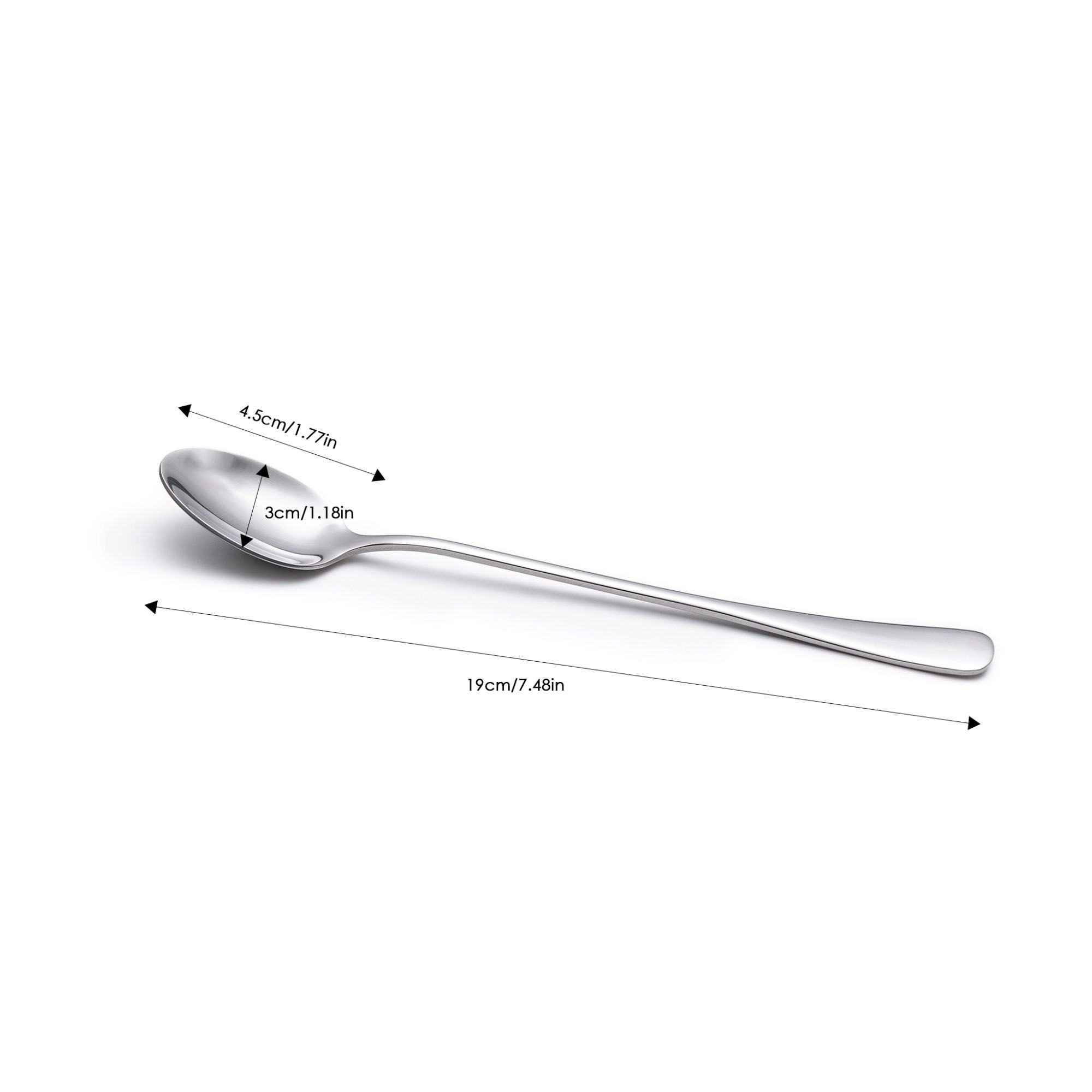 Alilang Women 6-Piece Long Handle Stainless Steel Coffee and Iced Tea Spoon Set