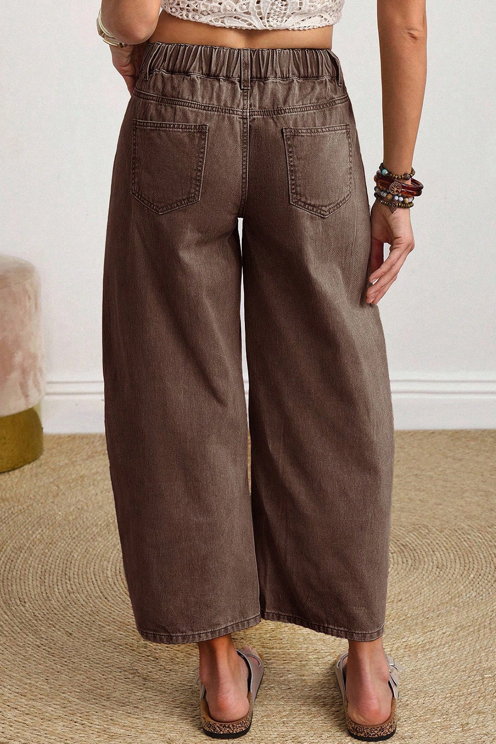 Threaded Pear Rhea ankle Length Barrel Jeans