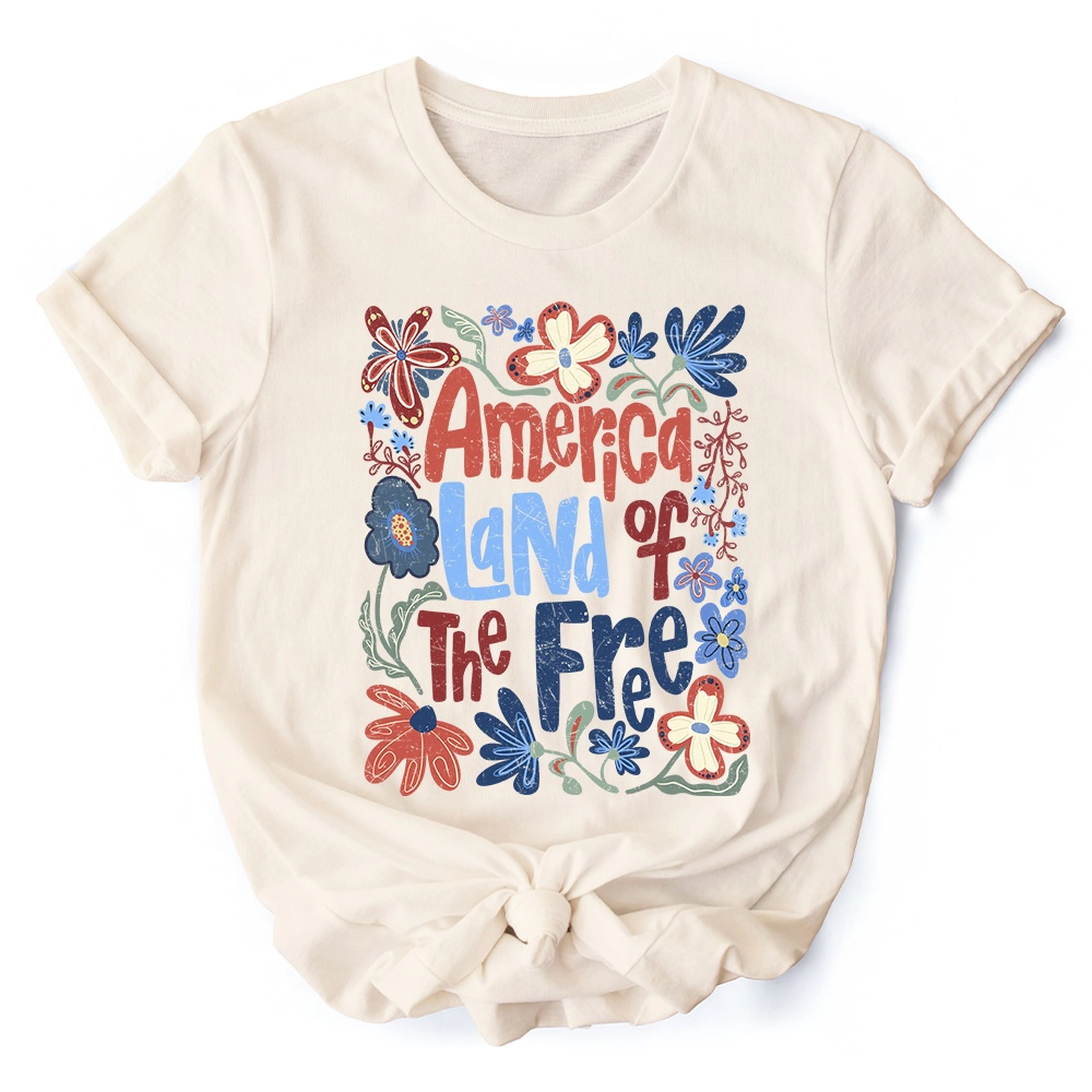 OrnamentallyYou Unisex America Land Of The Free Independence Day T-Shirt