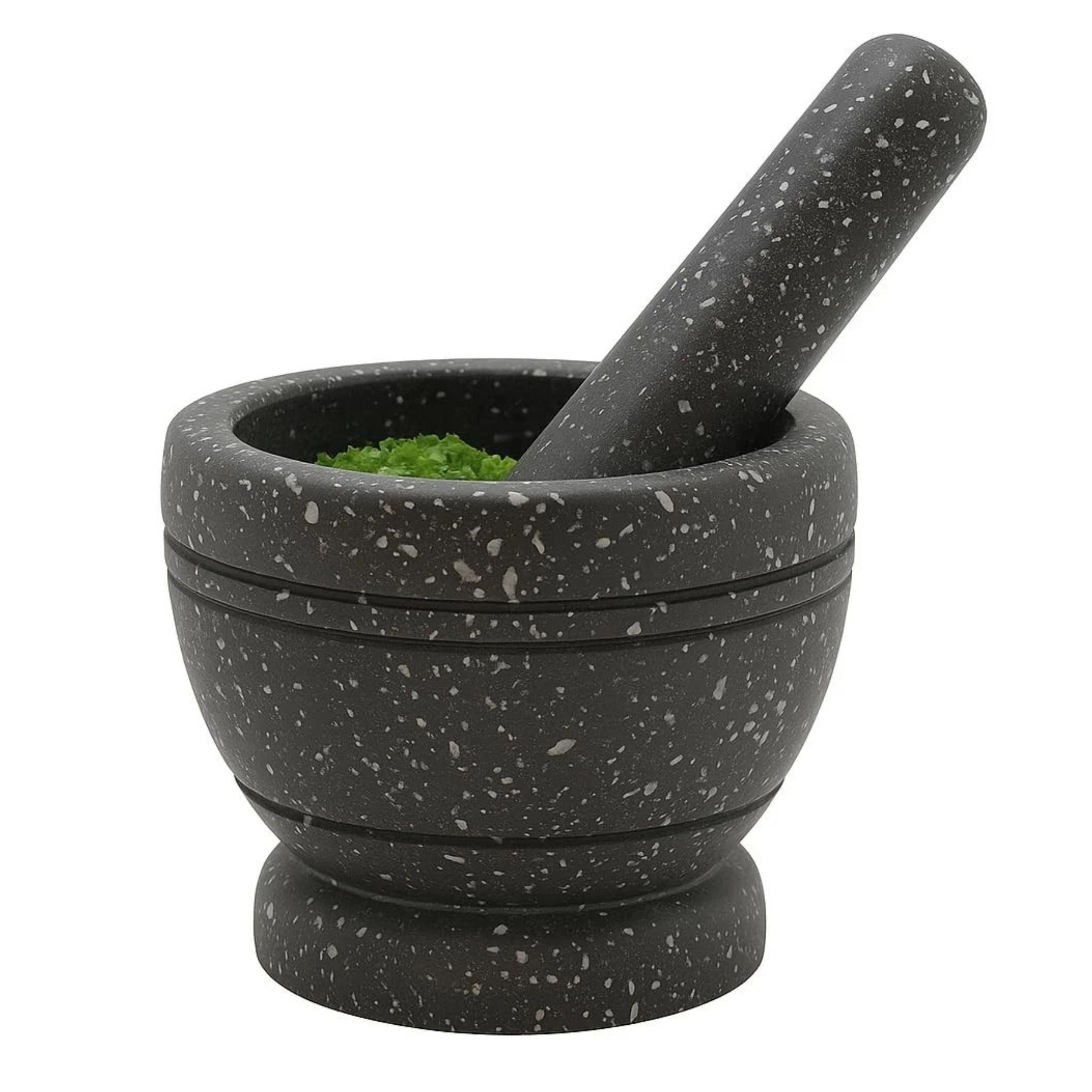 Home Collection Marbleized Mortar & Pestle Set BPA-Free Plastic Herb & Spice Grinder