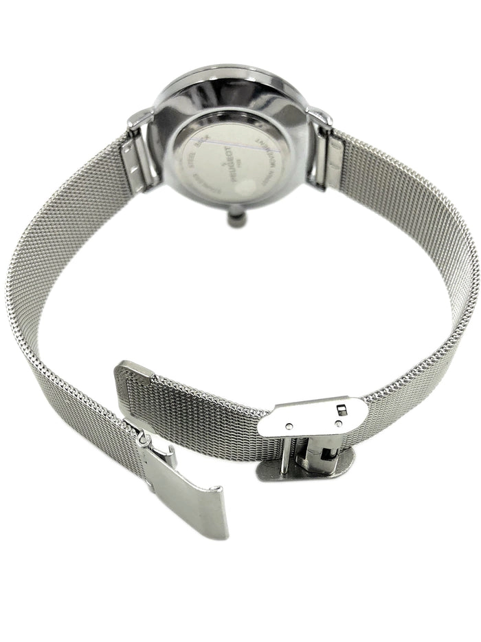 Peugeot Women's 30mm Blue Sleek Stainless Steel Mesh Band Watch