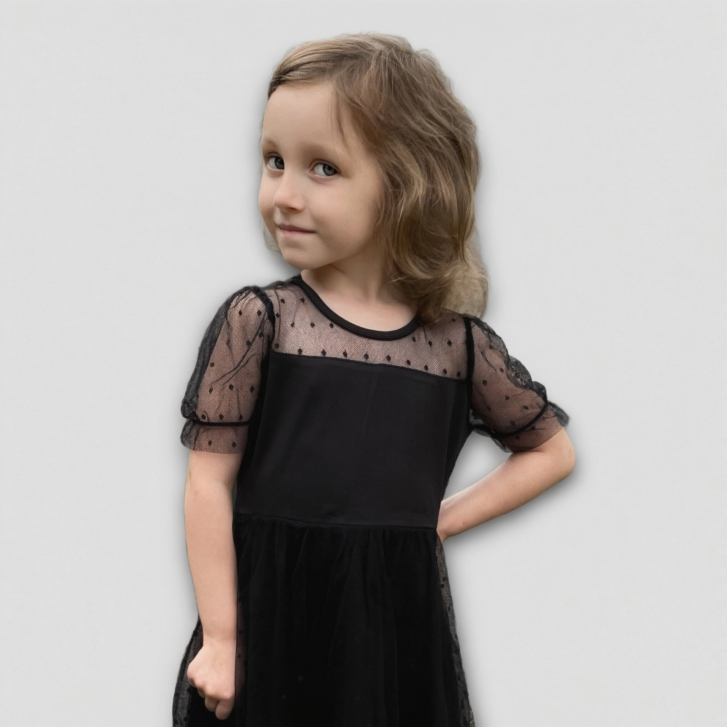 Arshiner Toddler Girl Tulle Dress Summer Puffy Sleeve Baby Party Casual Dresses