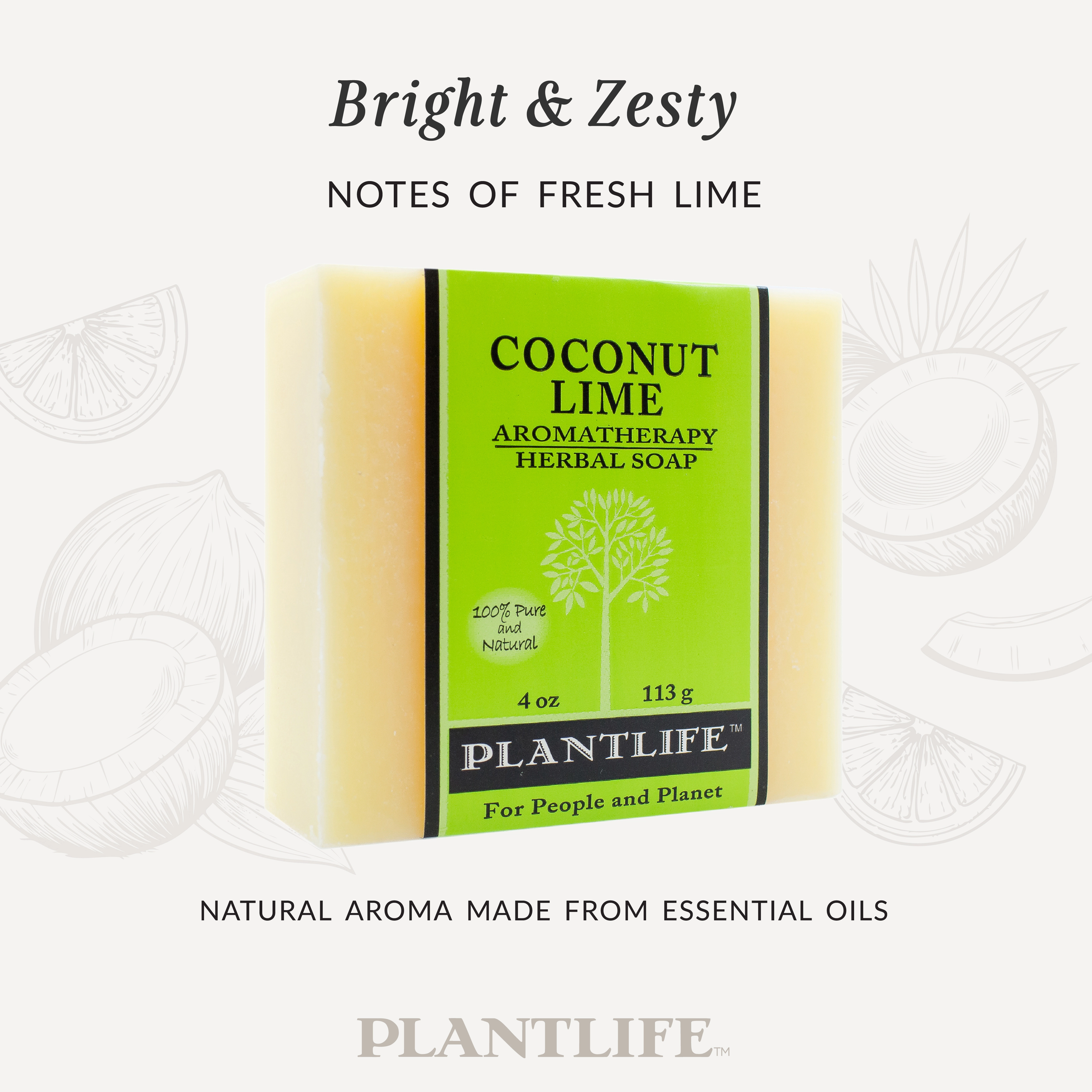 Plantlife Coconut Lime Aromatherapy Herbal Soap