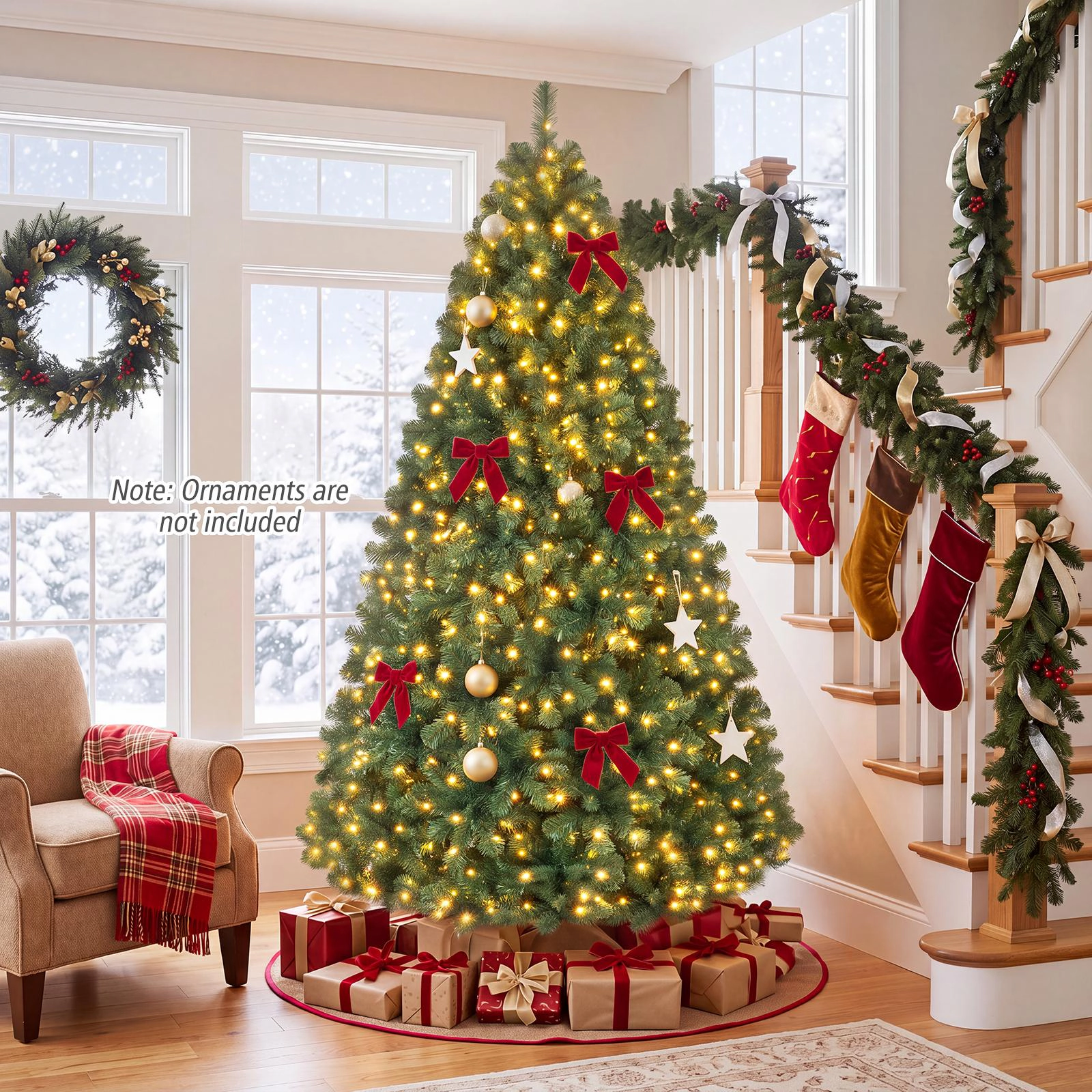Costway 6 FT Pre-Lit Christmas Tree with 560 LED Lights & 821 Tips