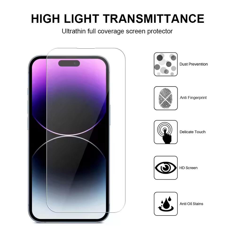 Qixxronics Tempered Glass Screen Protector for iPhone Pro (3-Pack) Glass Film Protector