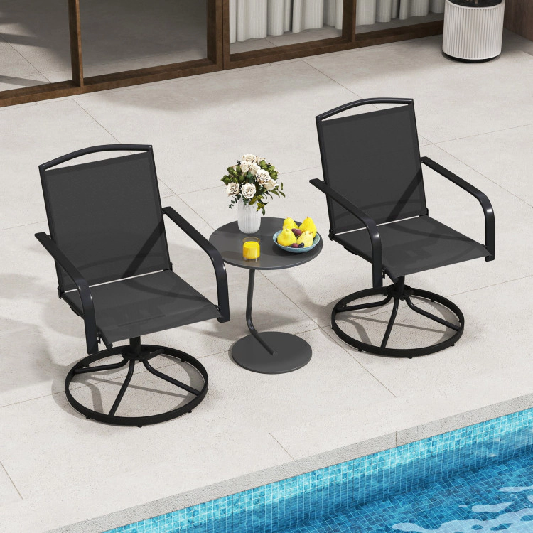 Hivvago Outdoor Swivel Chairs Set Of 2 With High Back And Breathable Seat