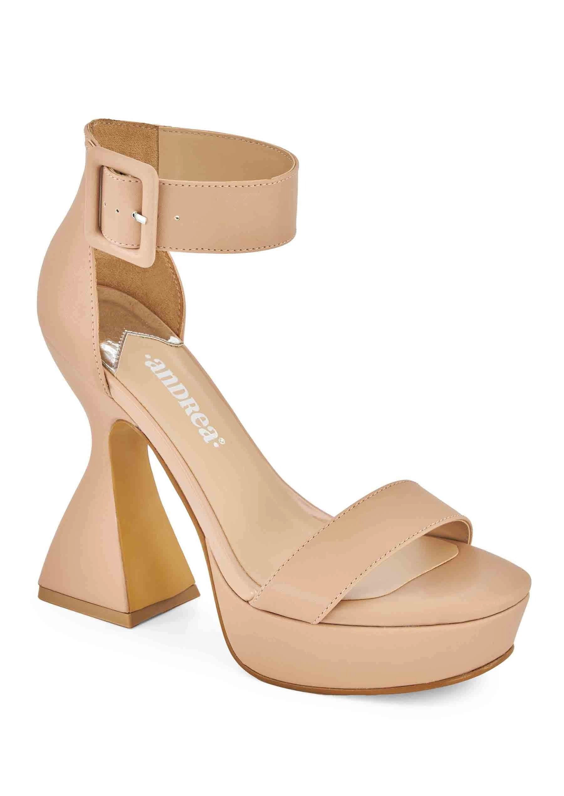 Andrea High Cone Heel Ankle Strap Sandals