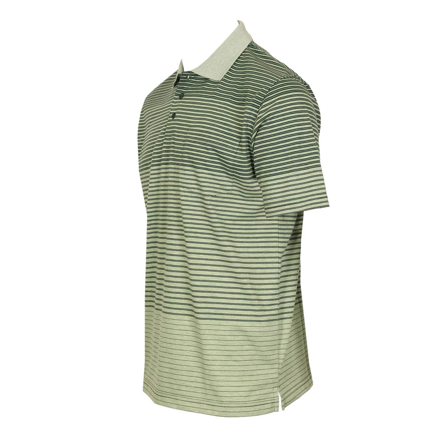 Gioberti Men's Pin Stripe Short Sleeve Polo w/ Chest Pocket