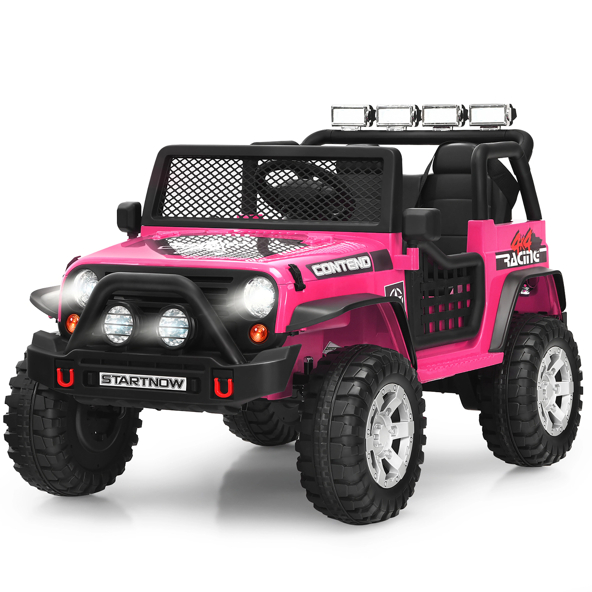 Costway 12V Kids Ride On Truck Remote Control Electric Car with Lights&Music Pink