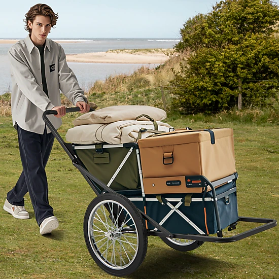 SUGIFT Folding Deer Game Cart with Polyester Liner 550-lb Capacity Black