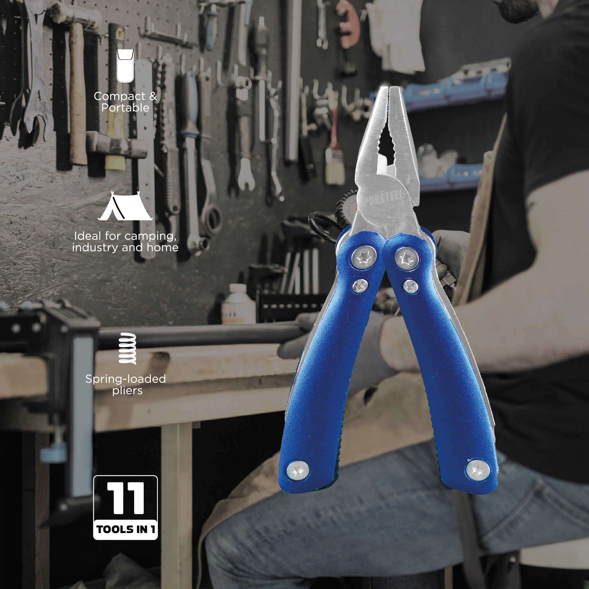 Pursonic Unisex  11-in-1 Multifunction Tool – Your Compact, All-in-One Solution for Everyday Tasks