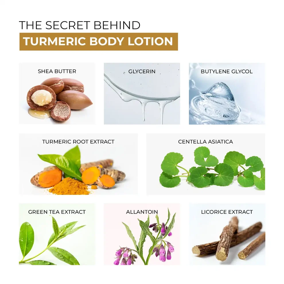 Skin Centrick Moisturizing Turmeric Body Lotion with Shea Butter for Dry Skin, 250 ml
