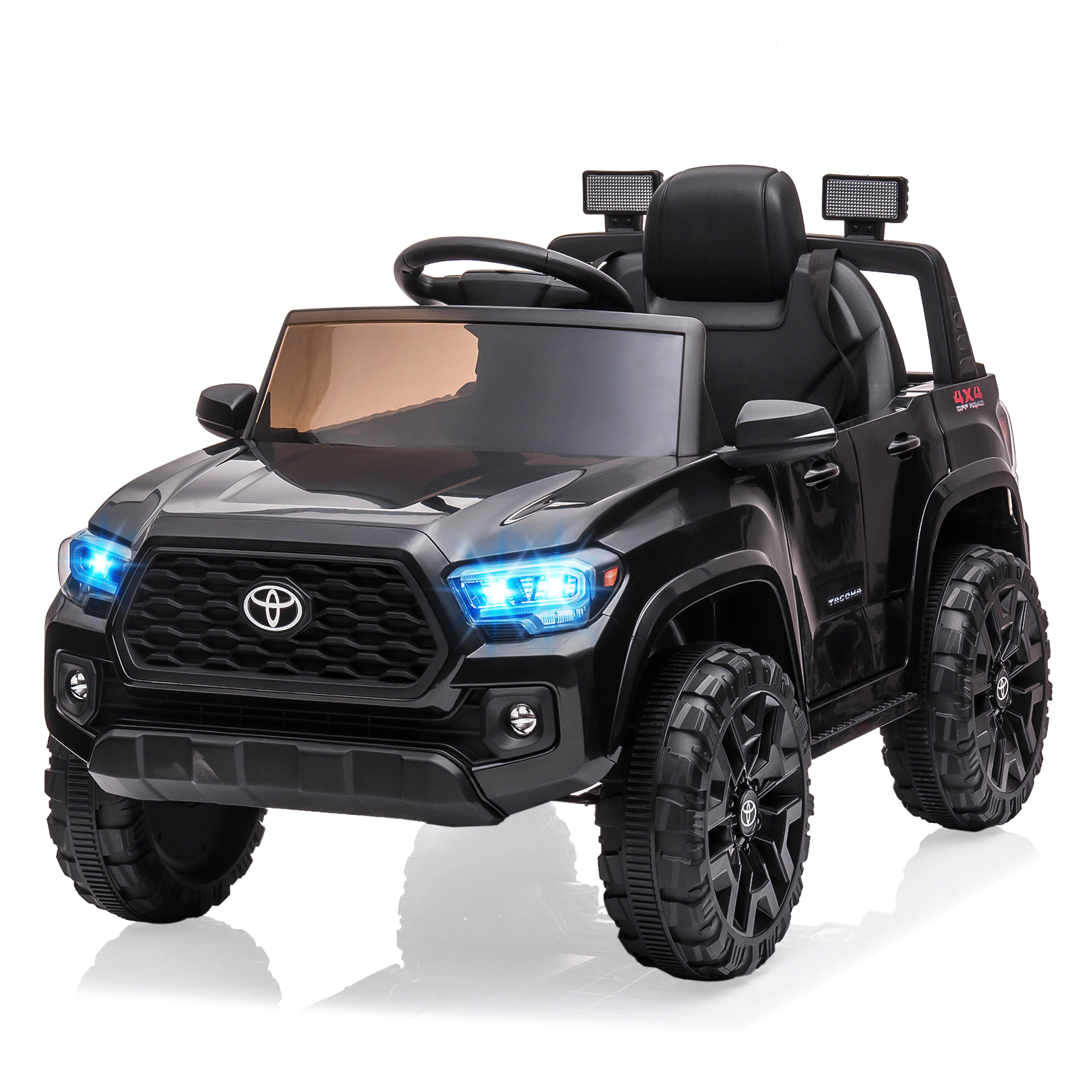 Enjyam 12V Licensed Toyota Tacoma Kids Ride On Truck, Electric Car w/Remote, 2 Speeds, Seat Belt & Headlights