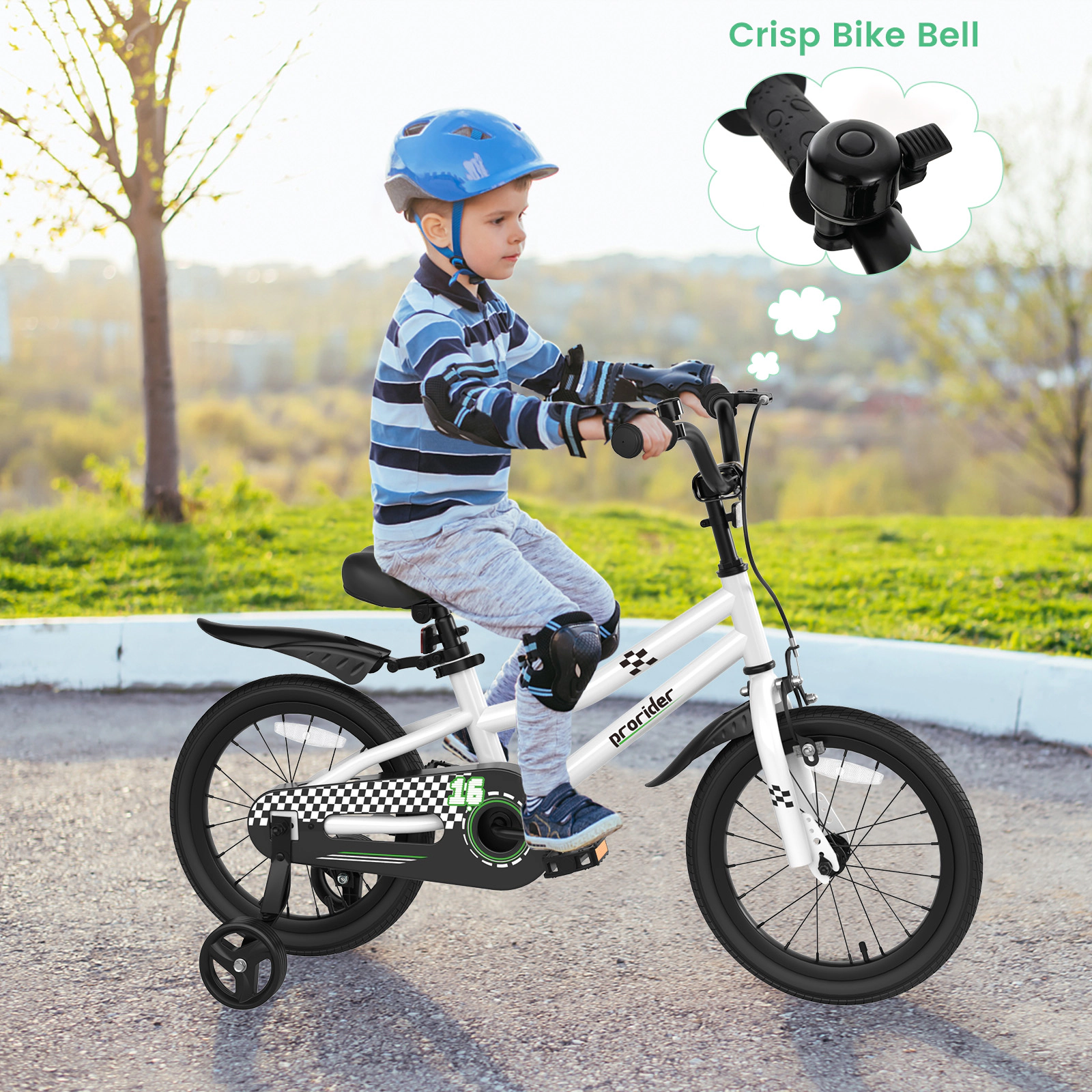 LJG 16 Inch Kids Bike with Removable Training Wheels