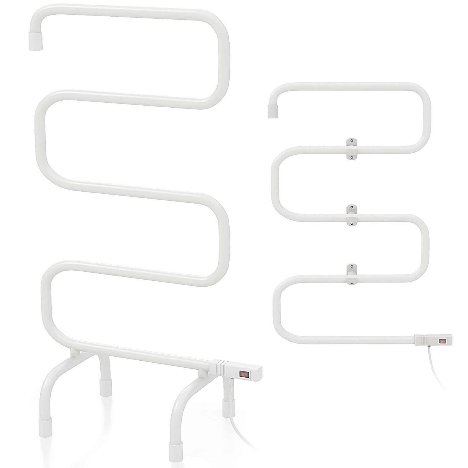 SlickBlue Wall Mount Heated Towel Rack with Floor Stand, 100W
