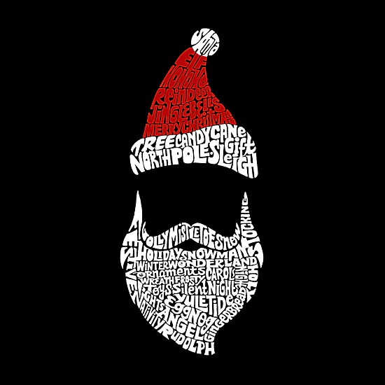 LA Pop Art Santa Claus - Men's Word Art Hooded Sweatshirt