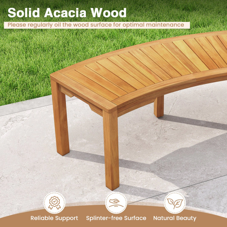 Hivvago Set Of 2 Acacia Wood Outdoor Garden Benches- 2 Pieces
