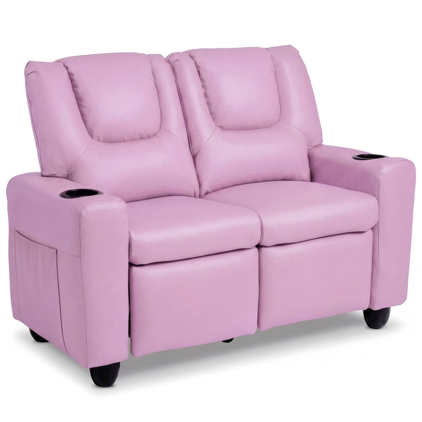 SUGIFT 2 Cup Holders 2-Seater Kids Recliner Double Toddler Sofa Chair