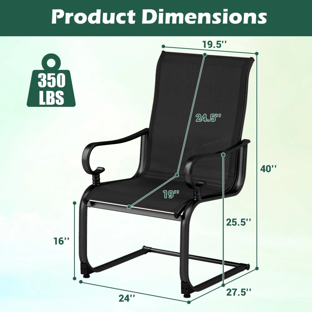 Hivvago Set of 2 Patio Chairs with Quick-drying and Breathable Fabric for Backyard