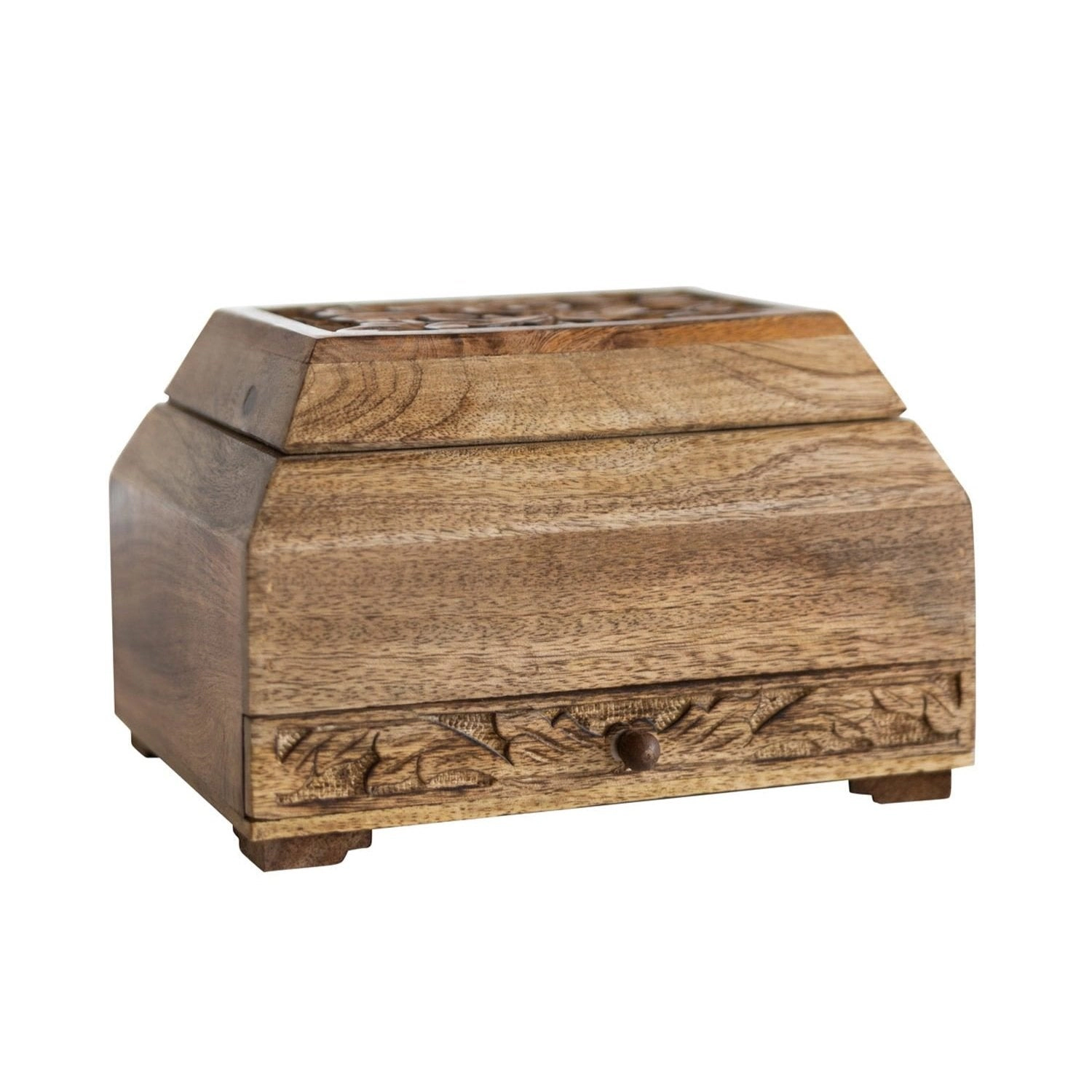 Ten Thousand Villages Phoolon Mango Wood Jewelry Box