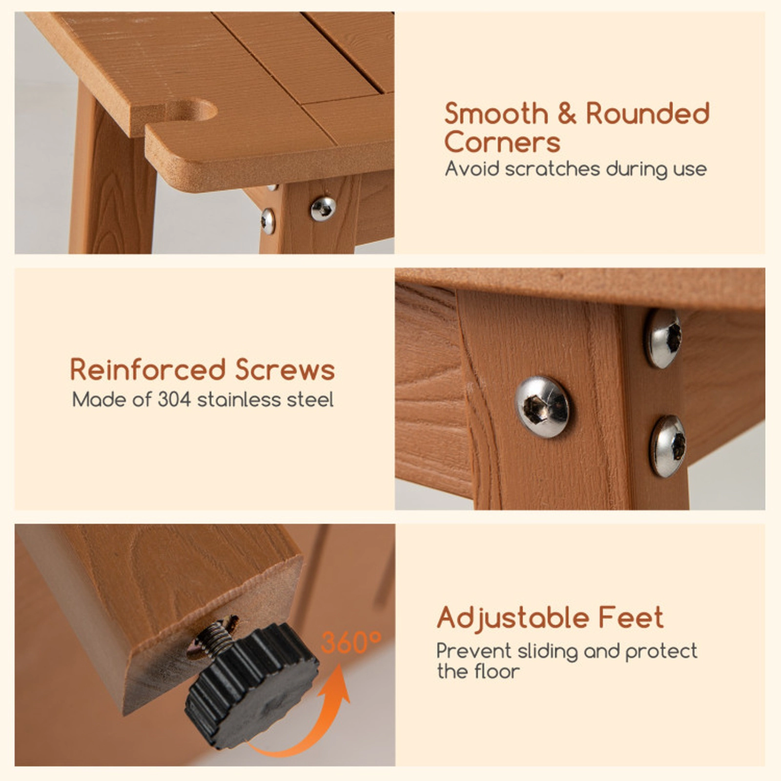SUGIFT Sprayer Holder Soap Dish Storage Shelf Polystyrene Shower Bench 16-in x 12.5-in x 17-in 330-lb Capacity Brown