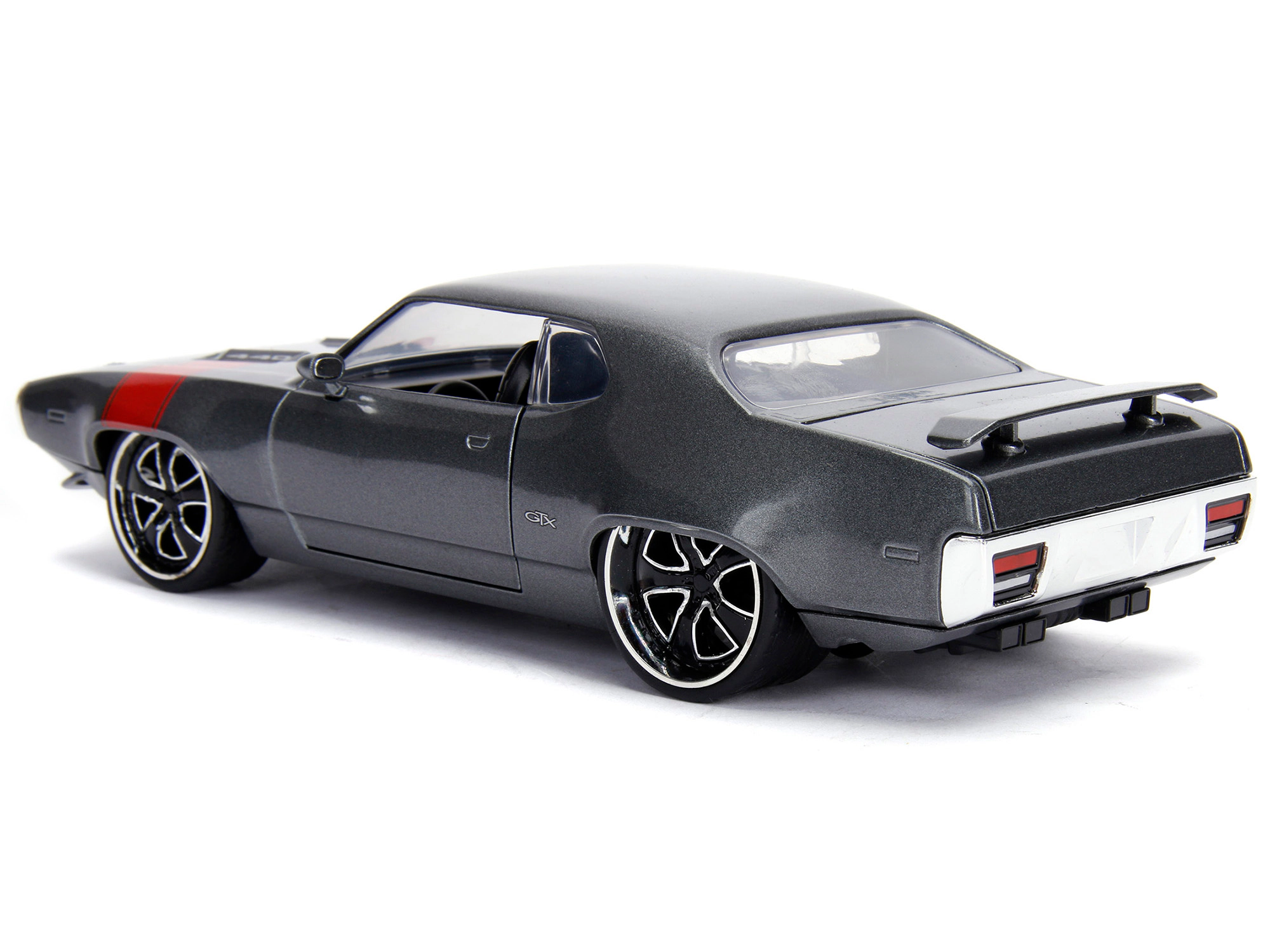 Jada 1972 Plymouth GTX 440 Metallic Gray with Red Stripe "Bigtime Muscle" 1/24 Diecast Model Car by Jada
