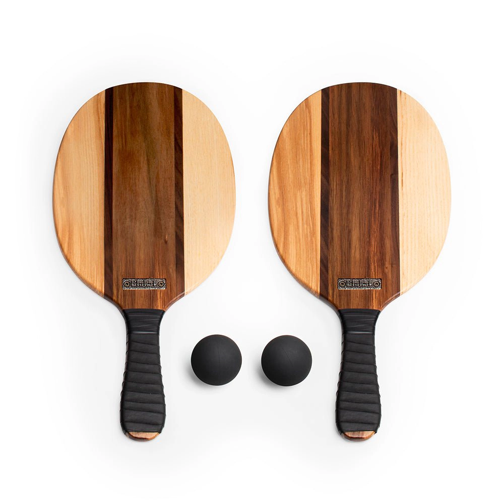 Elakai  Natural Premium Hardwoods Two Player Patroller Paddle Ball Set