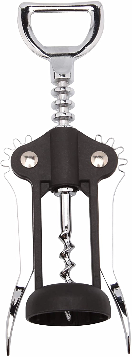 J&V TEXTILES Stainless Steel Wing Corkscrew Wine Bottle Opener, Zinc Alloy, Multifunctional