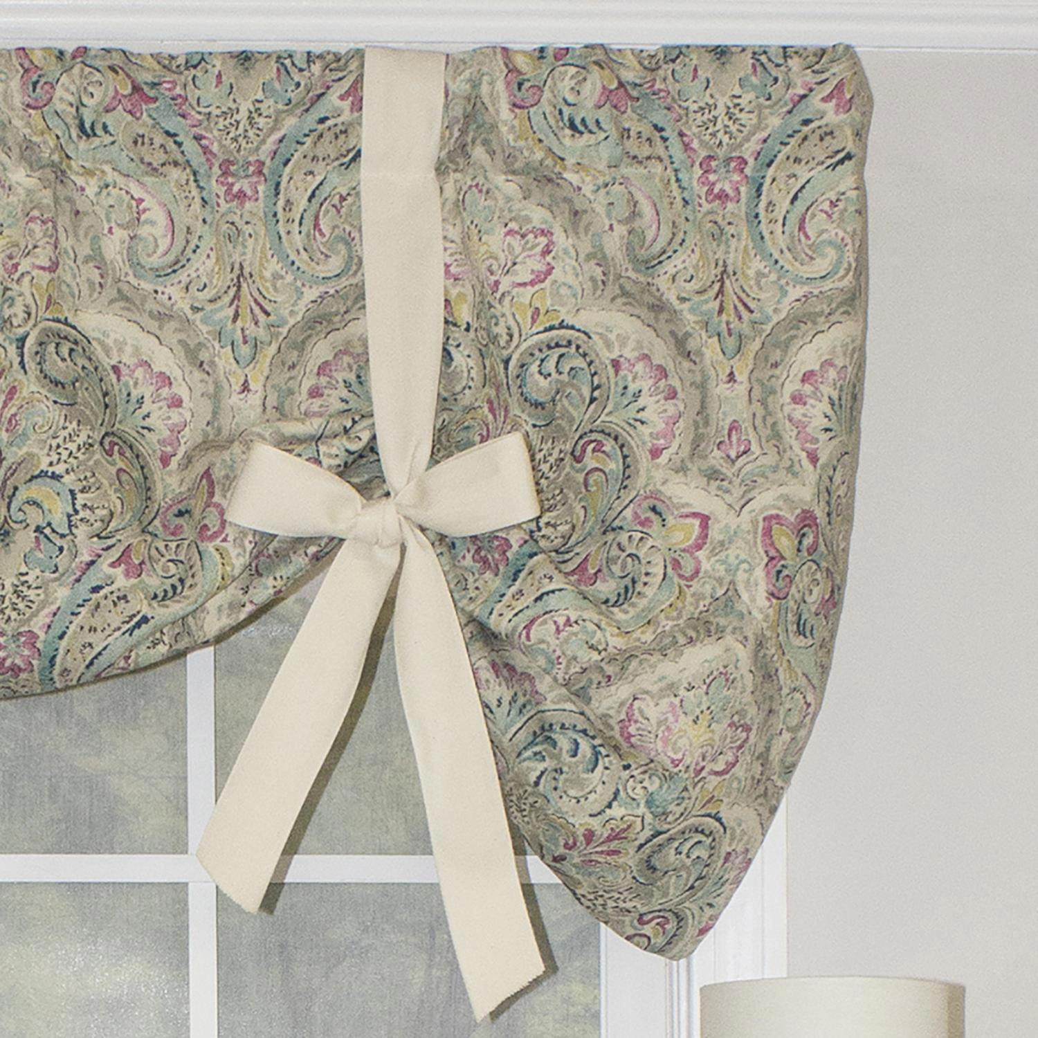 RLF Home Lady Queen Tailored 100% Cotton with Fully Lined 3" Rod Pocket Valnance for Windows 50" x 20" Multi
