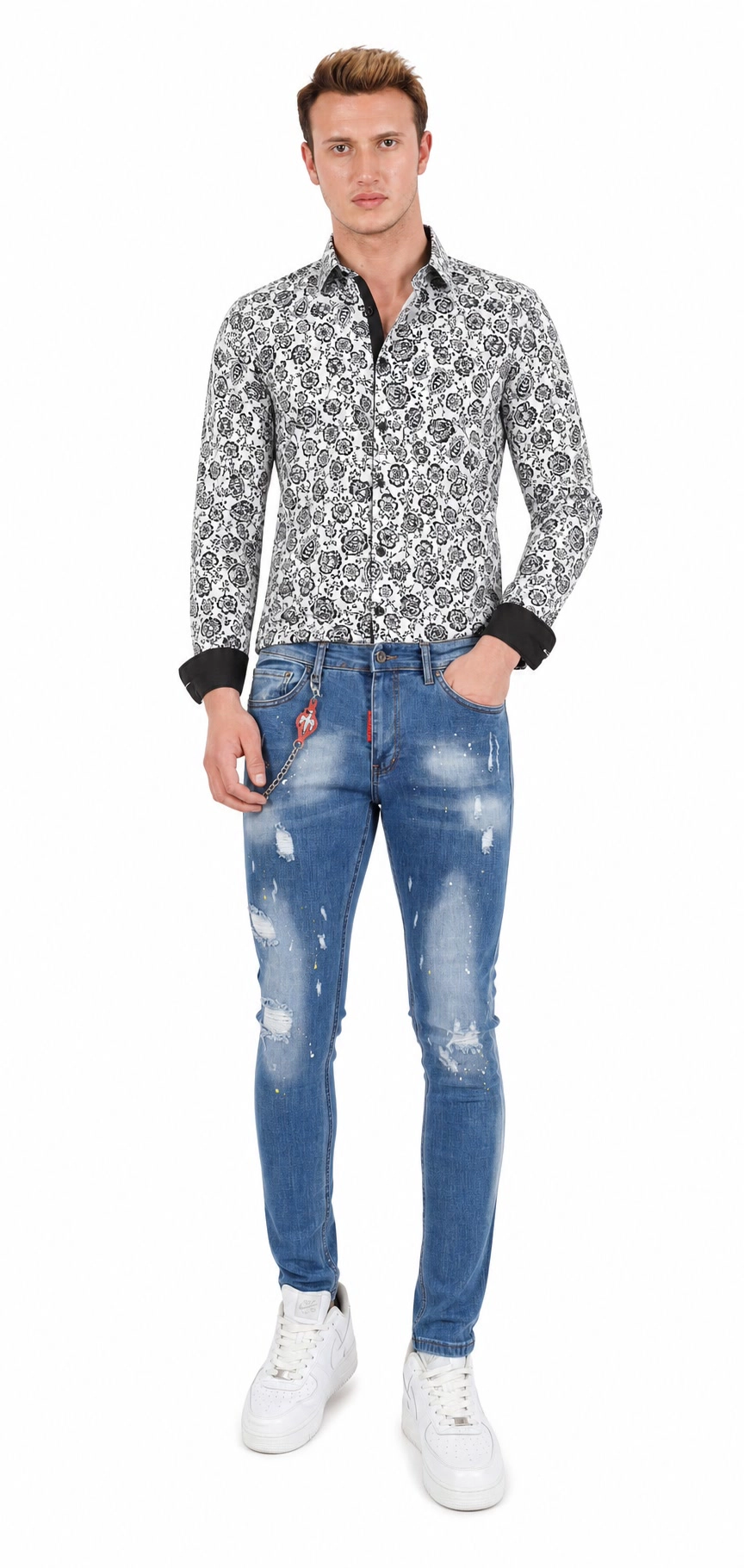 Elie Balleh Men's Trendy Stretch Denim Pants