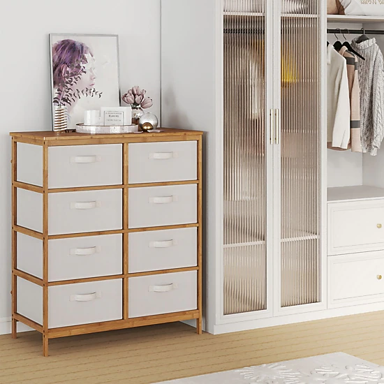 SlickBlue 8-Drawer Dresser with Fabric Storage Drawers