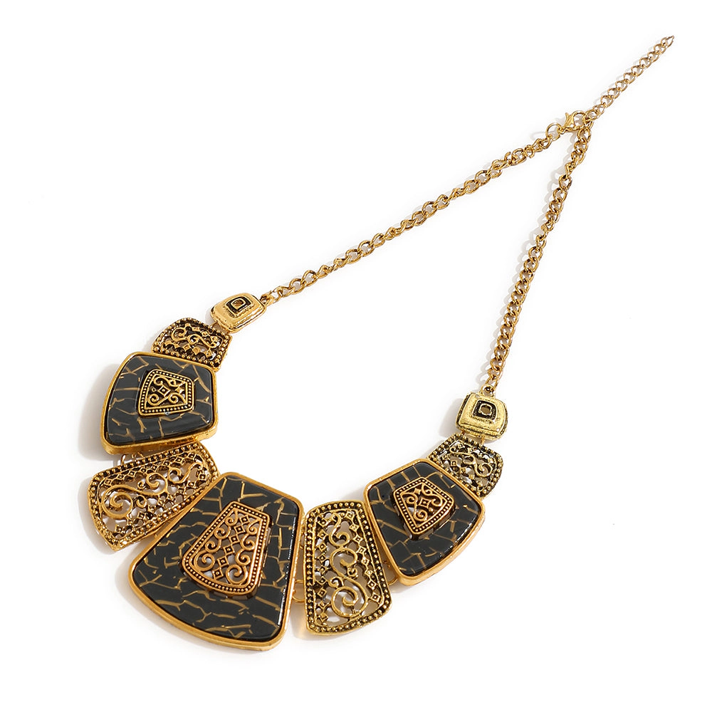 SOHI Women's Gold Plated Stone Necklace