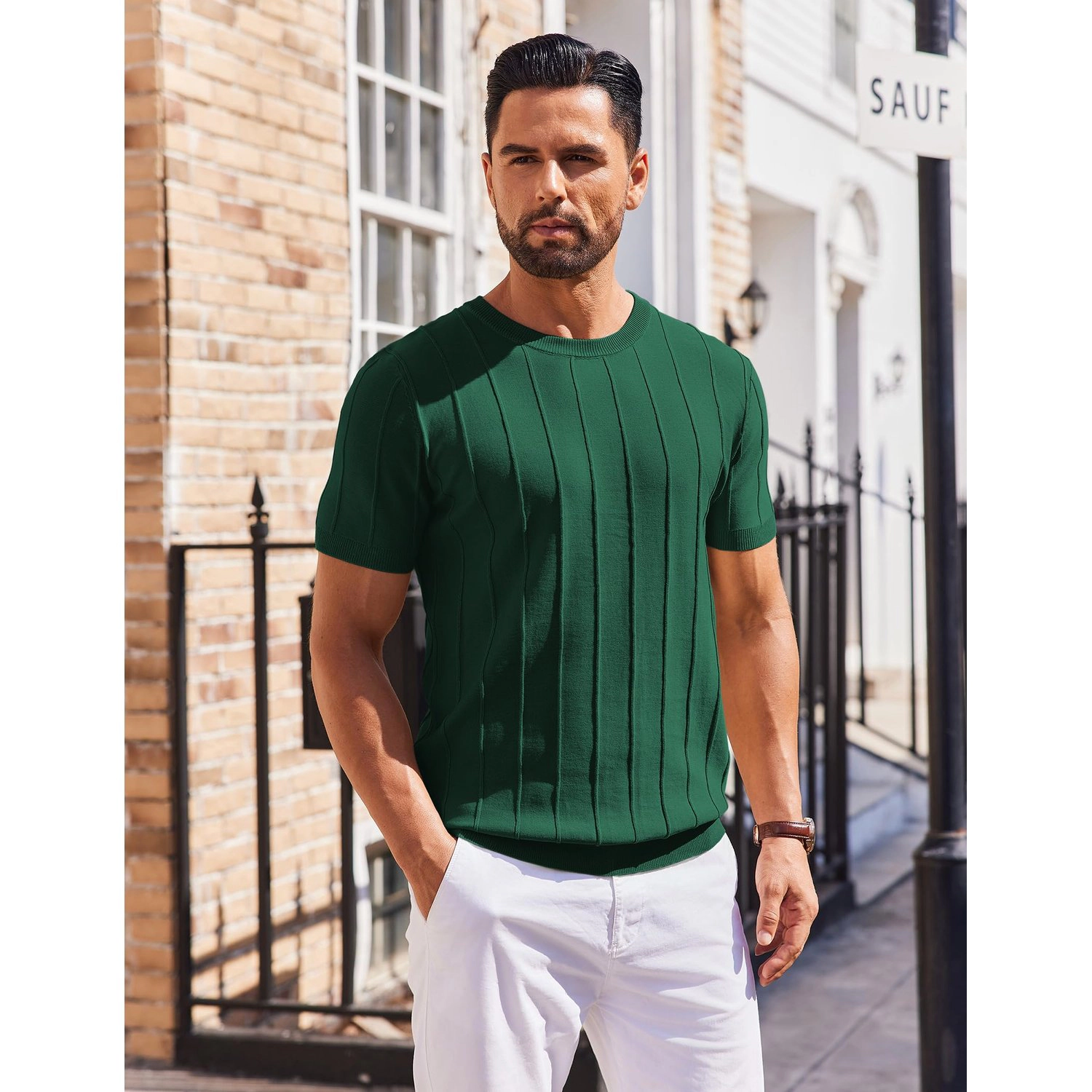 COOFANDY Men's Regular Fit Short Sleeve Henley Shirt