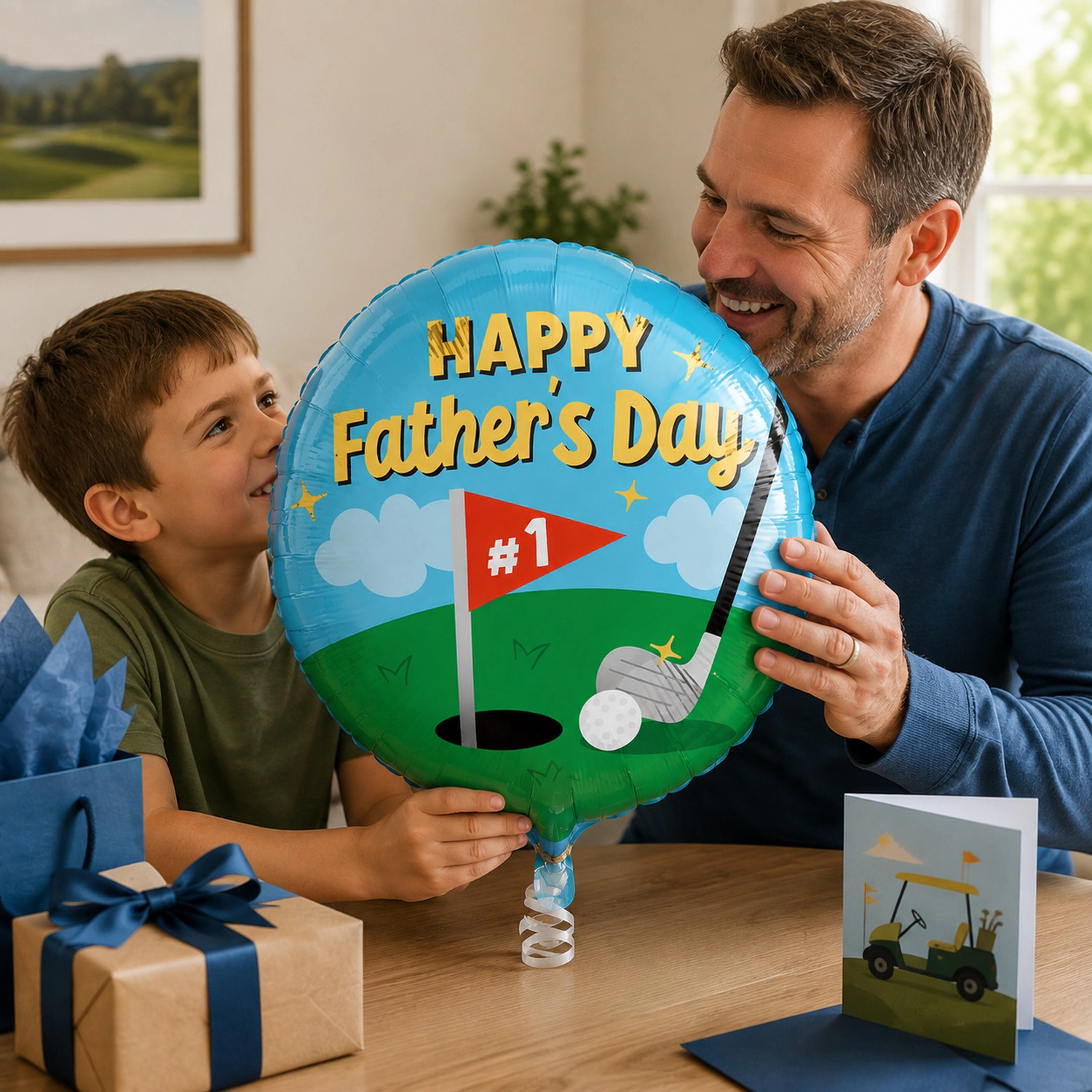 LoonBalloon Father's Day Tee-Rific Dad Balloon with 8 Multicolor Latex Balloons
