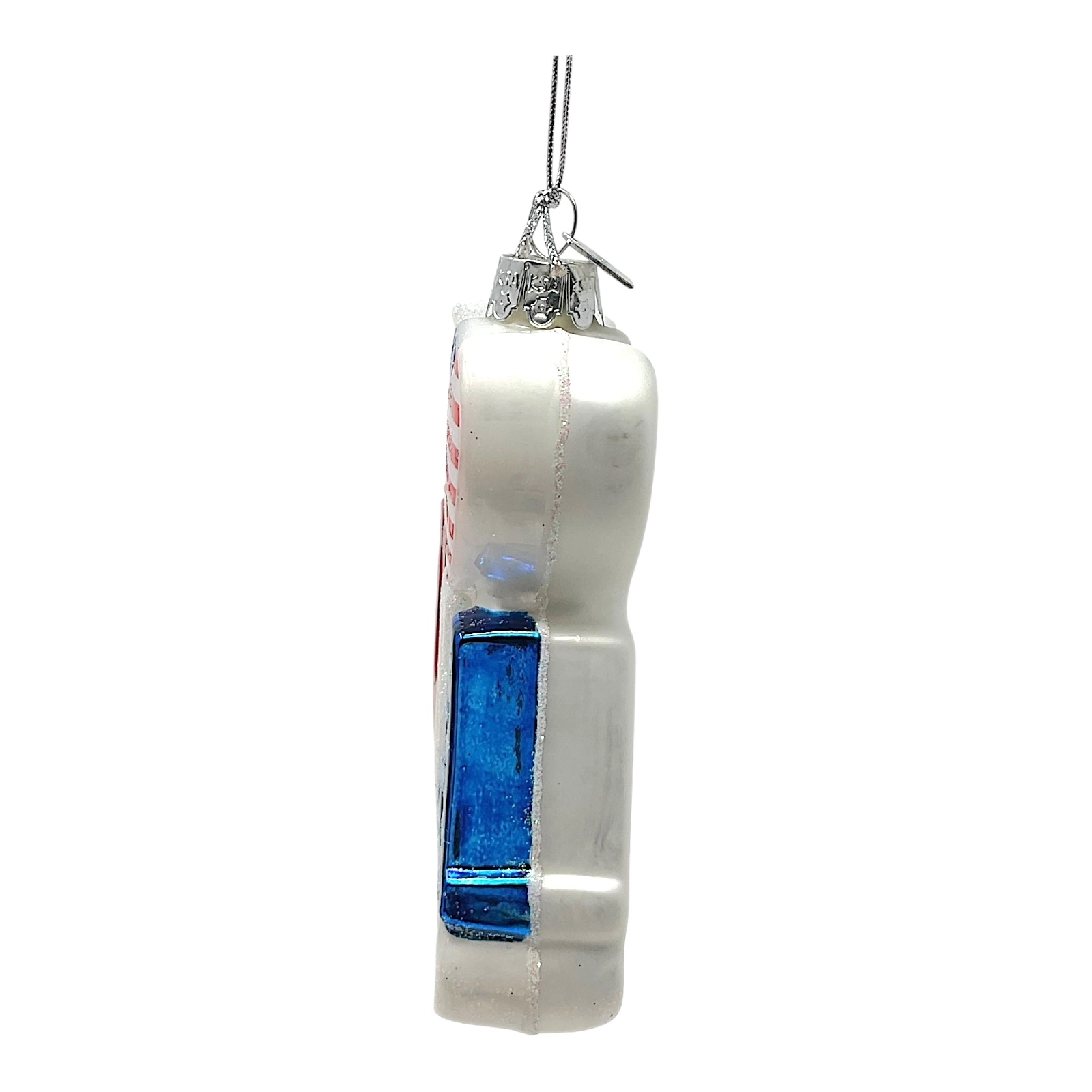 Kurt Adler Noble Gems I Love USA Patriotic Glass Christmas Tree Ornament 3.75 Inch