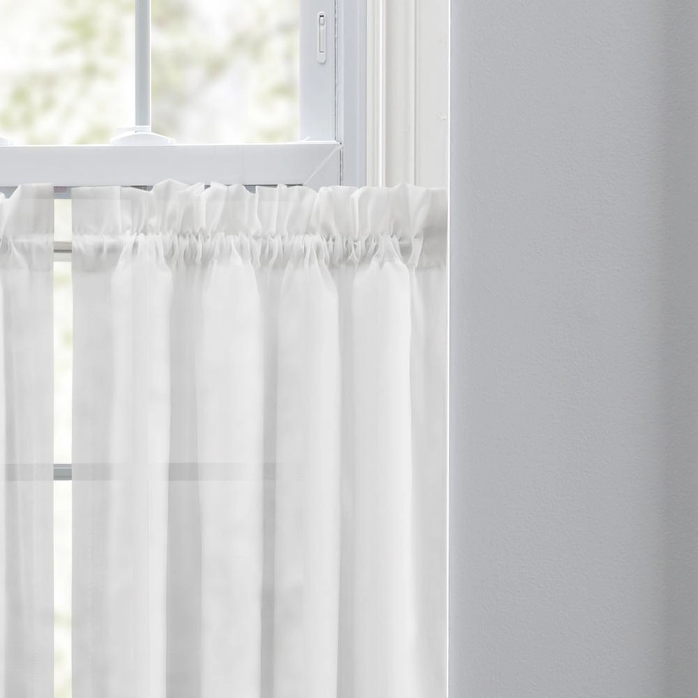 Ellis Curtain Cotton Voile 1.5 Rod Pocket Tailo Tier Pair for Windows