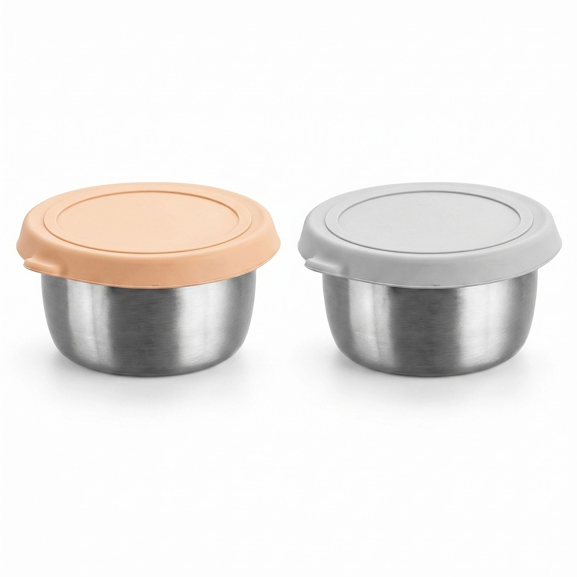 Alilang Women Food Storage Container Set with Stainless Steel Bowls and Silicone Lids Reusable Snack Prep Containers