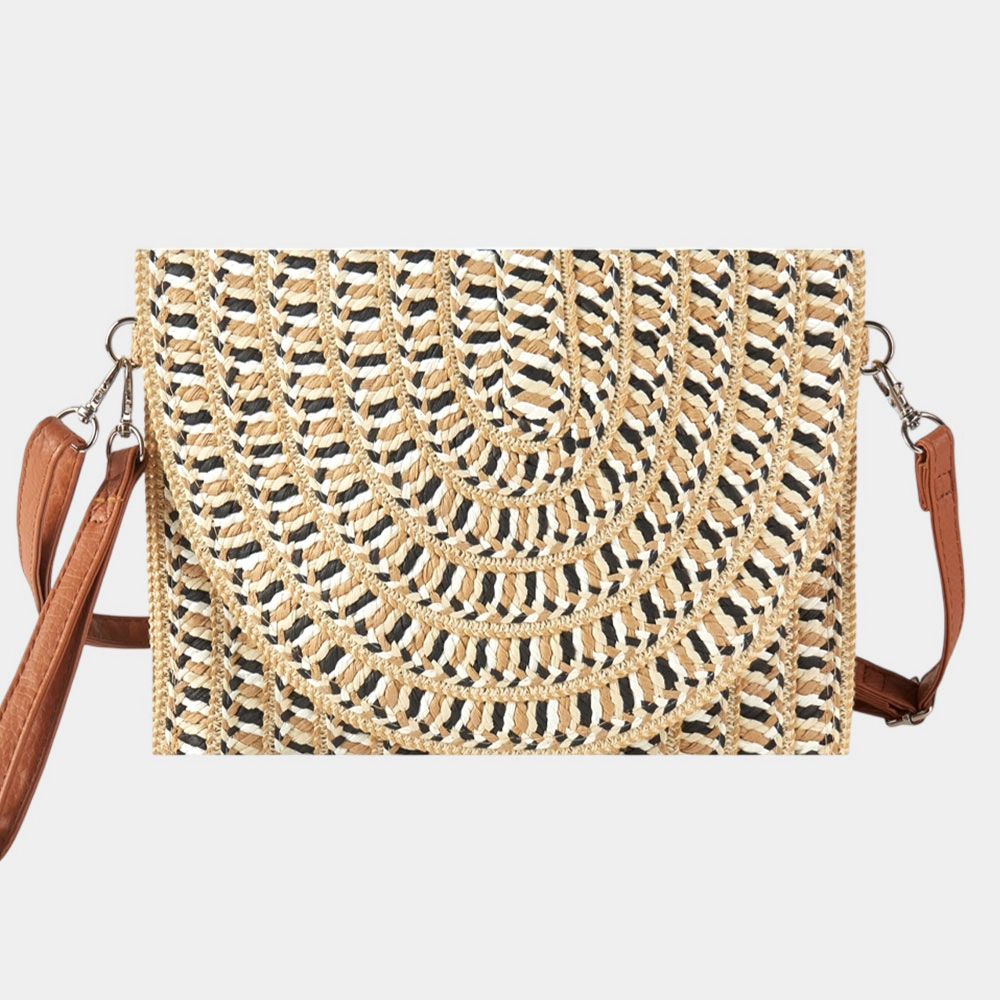 FASHNZFAB Multi Color Straw Clutch Bag / Crossbody